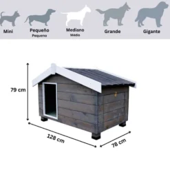 TK-Pet Mountain Casota de Madeira Cinza para cães
