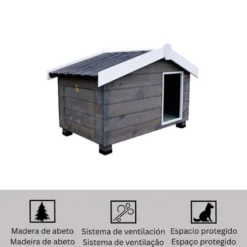 TK-Pet Mountain Casota de Madeira Cinza para cães