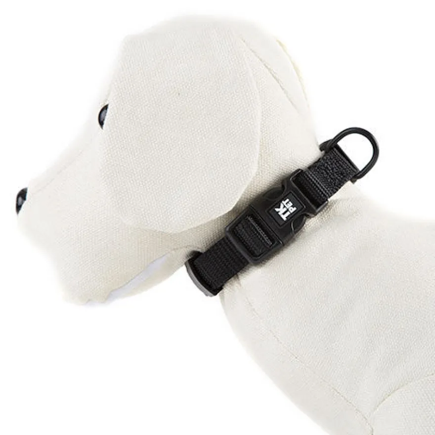 TK-Pet Neo Classic Coleira de Nylon Preta para cães