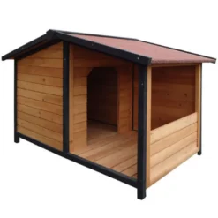 TK-Pet Rocky Casota de Madeira com Pátio para cães