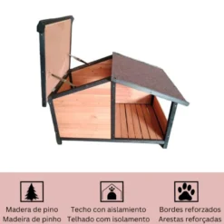TK-Pet Rocky Casota de Madeira com Pátio para cães