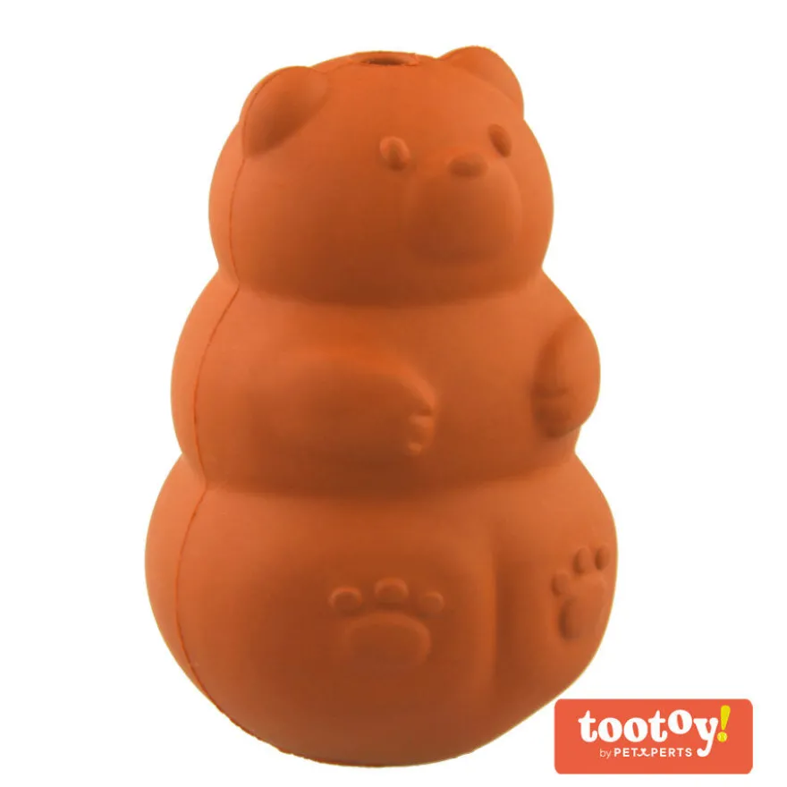 Tootoy! Bear dispenser Chew Toy Laranja mordedor com dispensador de snacks para cães