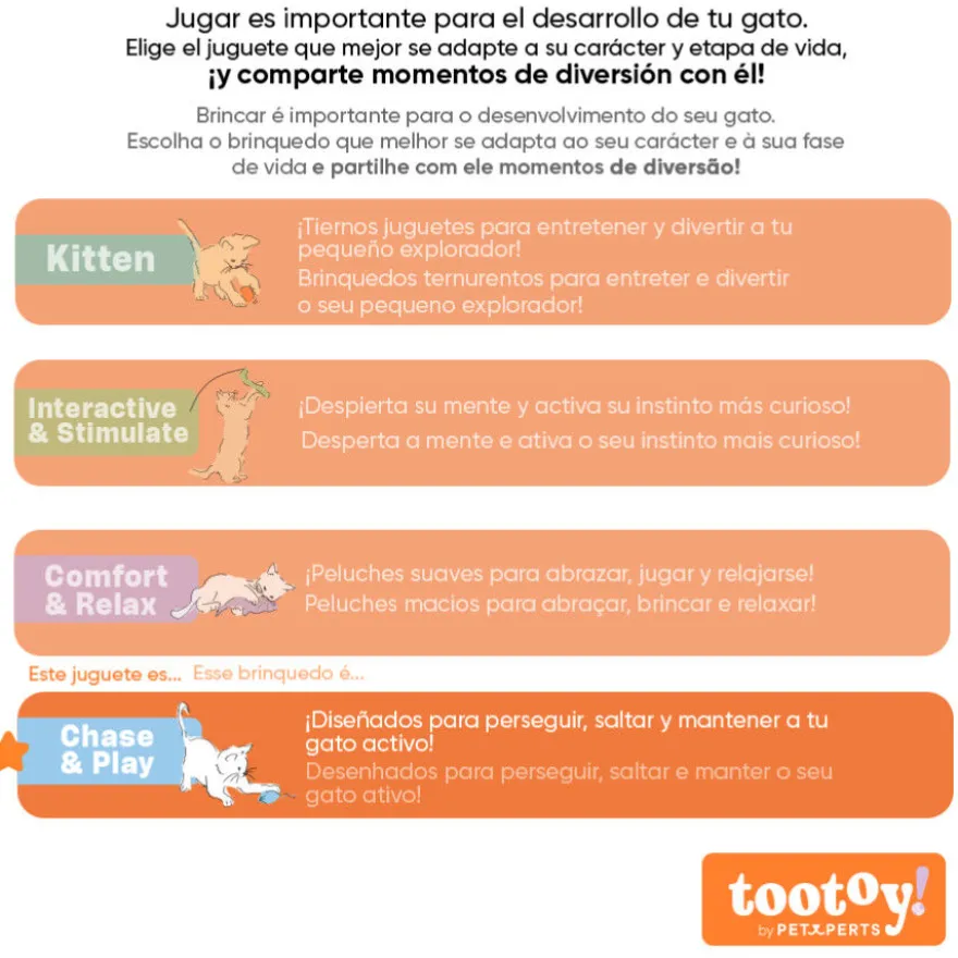 Tootoy! Chase & Play Bola de lã para gatos
