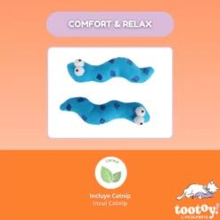 Tootoy! Comfort & Relax Peluch Conjunto de cobras pata gatos