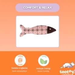Tootoy! Comfort & Relax Peluche Peixe Vintage para gatos