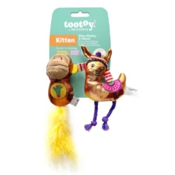 Tootoy! Kitten Peluche de macaco brilhante e lhama para gatos