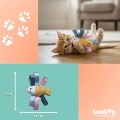 Tootoy! Kitten Peluche Peixe com laço para gatos
