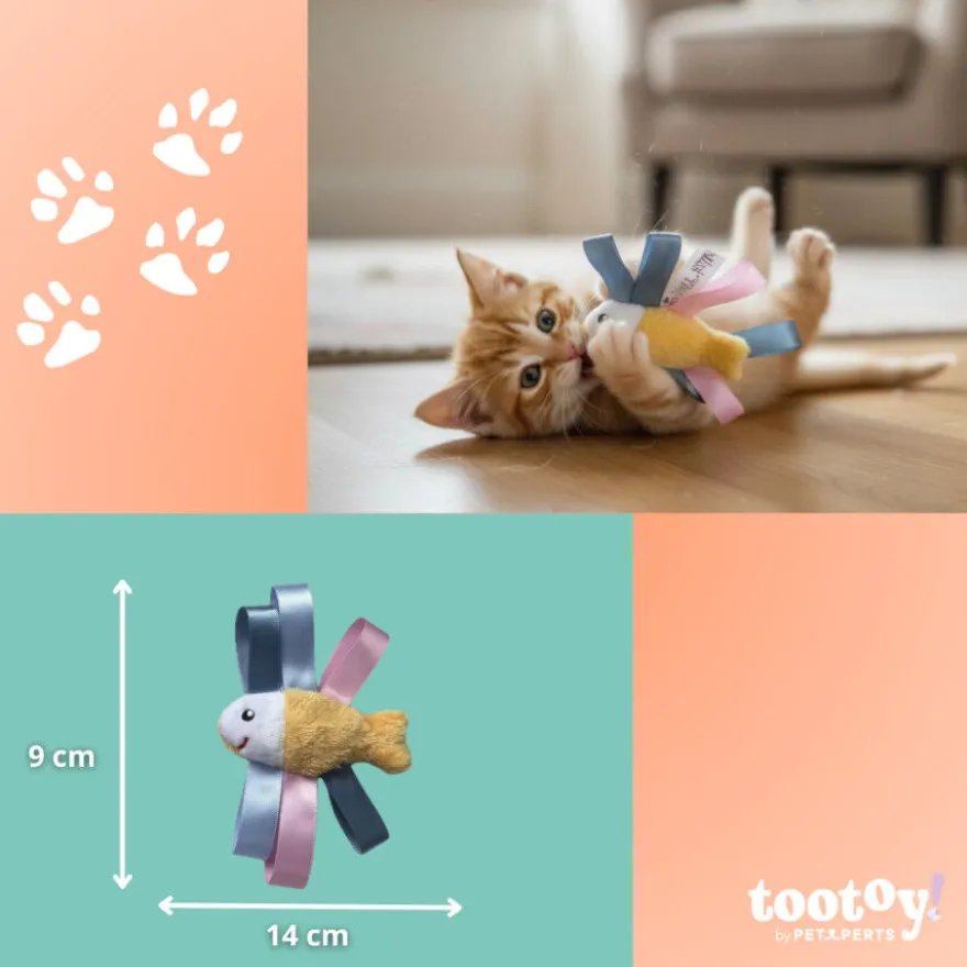 Tootoy! Kitten Peluche Peixe com laço para gatos