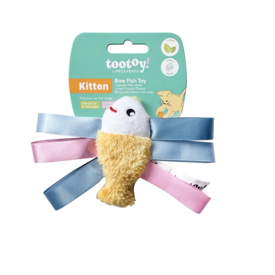 Tootoy! Kitten Peluche Peixe com laço para gatos