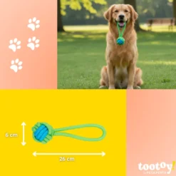 Tootoy! Pull Bola de corda com pega para cães