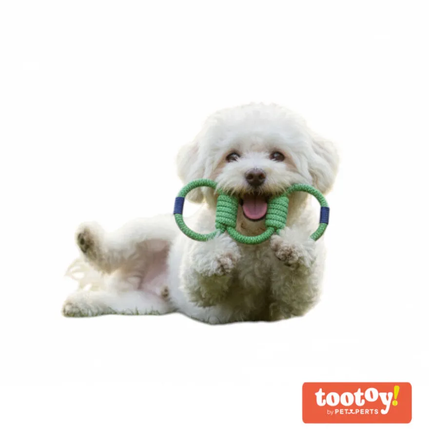 Tootoy! Pull Brinquedo de corda com três nós para cães