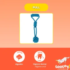 Tootoy! Pull Mordedor corda com bola e pega para cães