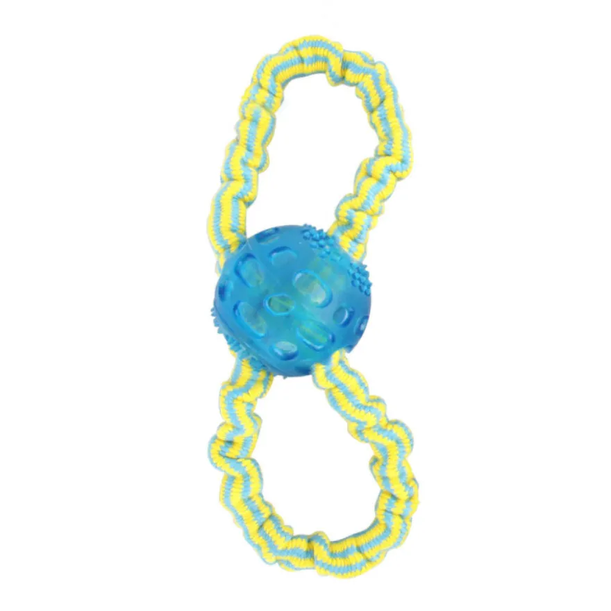 Tootoy! Super elastic toy Blue Bola com Corda Azul para cães