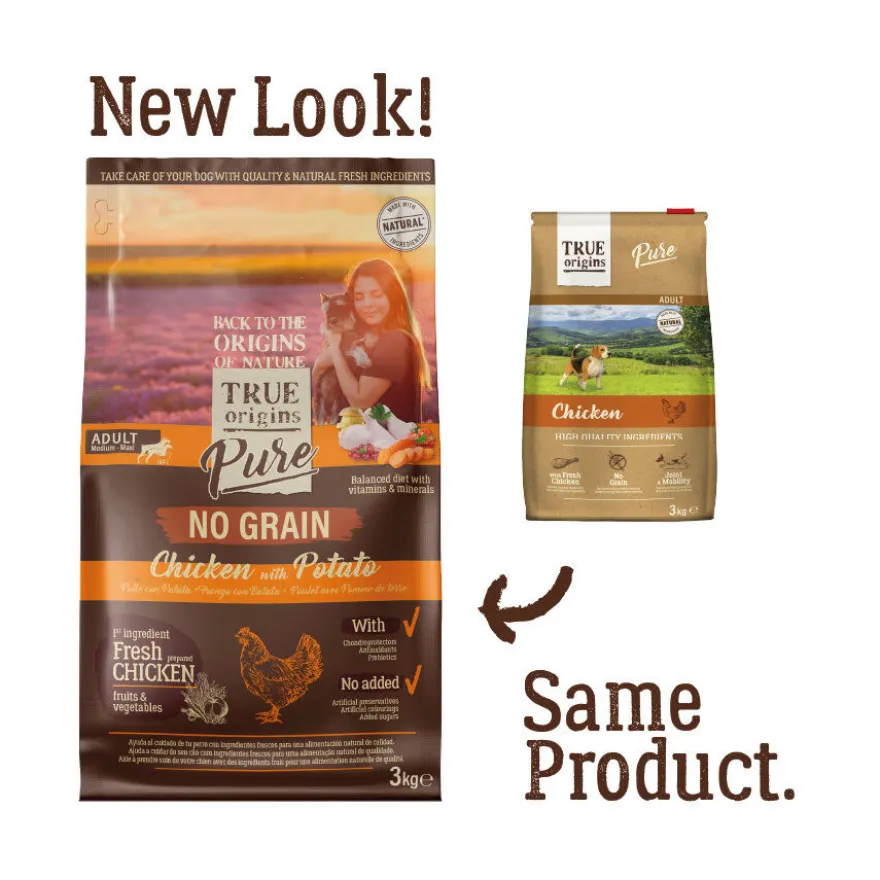 True Origins Adult Pure Frango No Grain ração para cães