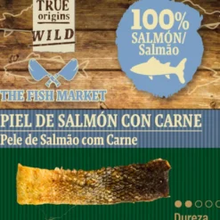 True Origins Pele de salmão com carne Snack para cães