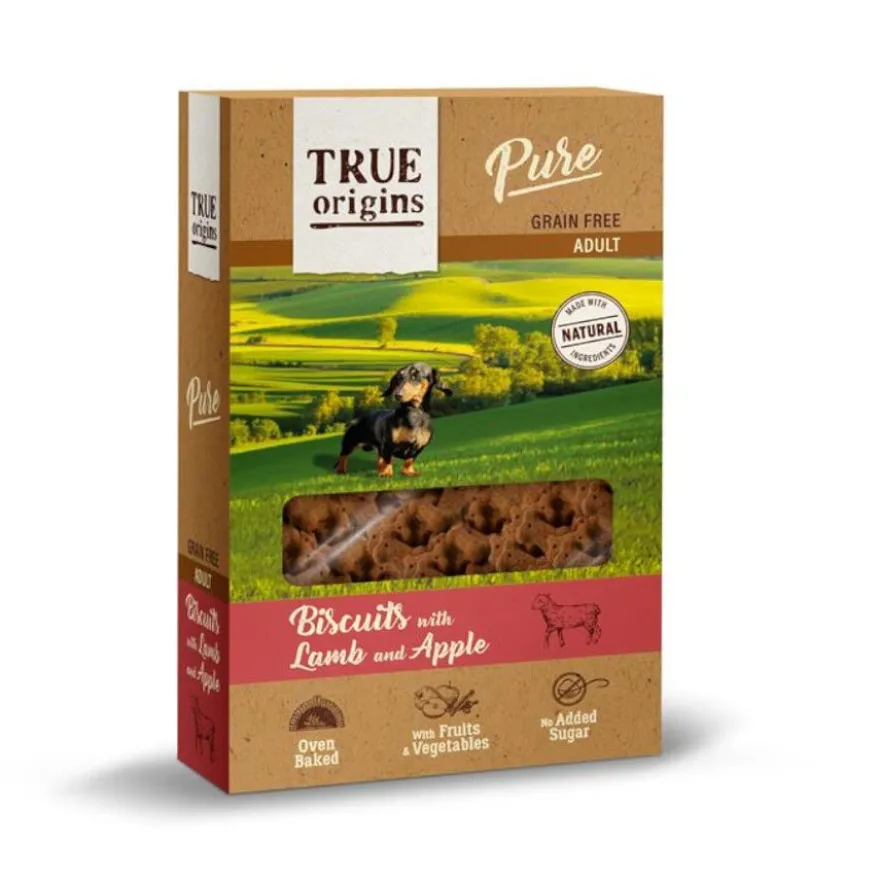 True Origins Pure Adult Cordeiro e Maçã biscoitos para cães