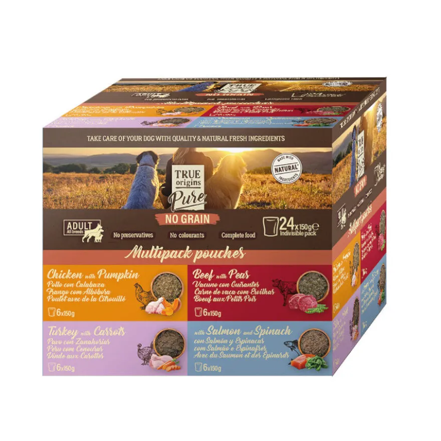 True Origins Pure Multipack Comida húmida Carne e Peixe em saquetas para cães - Multipack