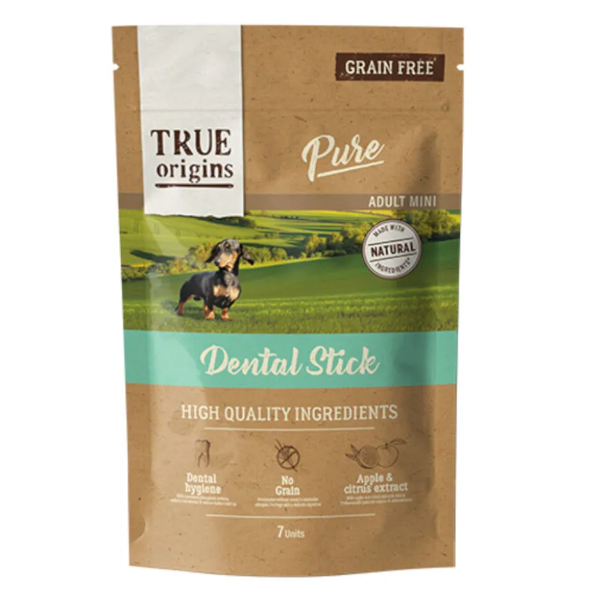 True Origins Snacks Dentários Mini Adult Pure para cães