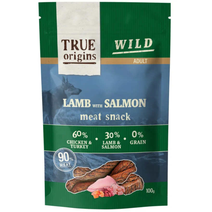 True Origins Wild Adult Snack de borrego e salmão para cães Pack Poupança!