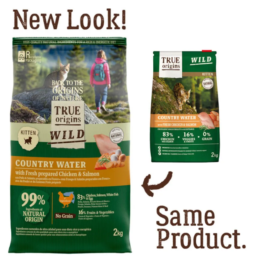 True Origins Wild Kitten Country Water Frango e Salmão ração