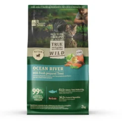 True Origins Wild Ocean River Salmão e Truta ração para gatinhos
