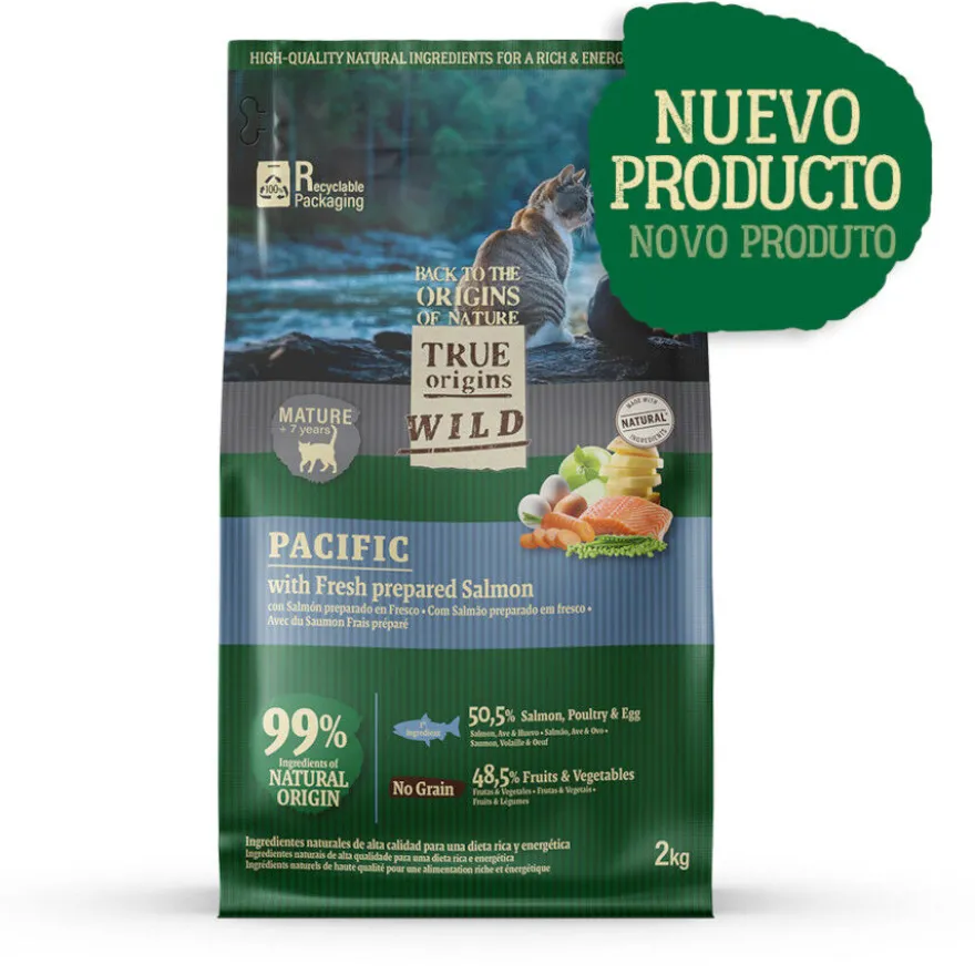 True Origins Wild Pacific Salmão ração para gatos sénior