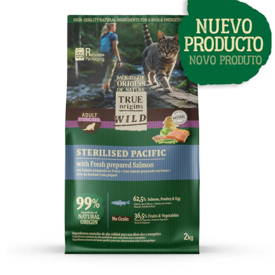 True Origins Wild ração salmão para gatos esterilizados