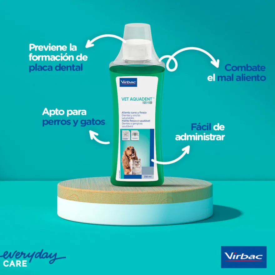 Virbac Vet Aquadent Elixir Bucal para cães e gatos