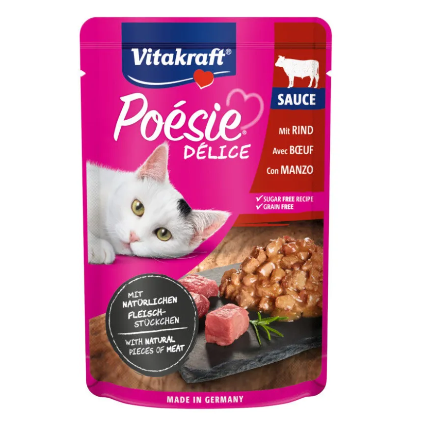 Vitakraft Poésie Boi saqueta em molho para gatos