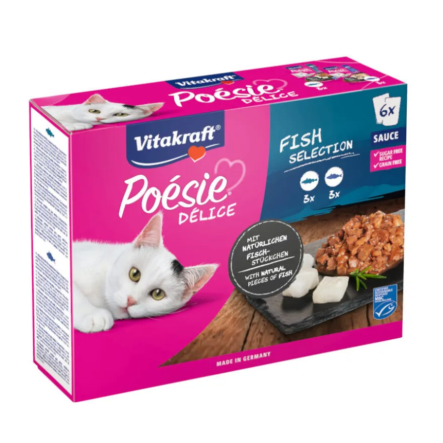 Vitakraft Poésie Peixe saqueta em molho para gatos