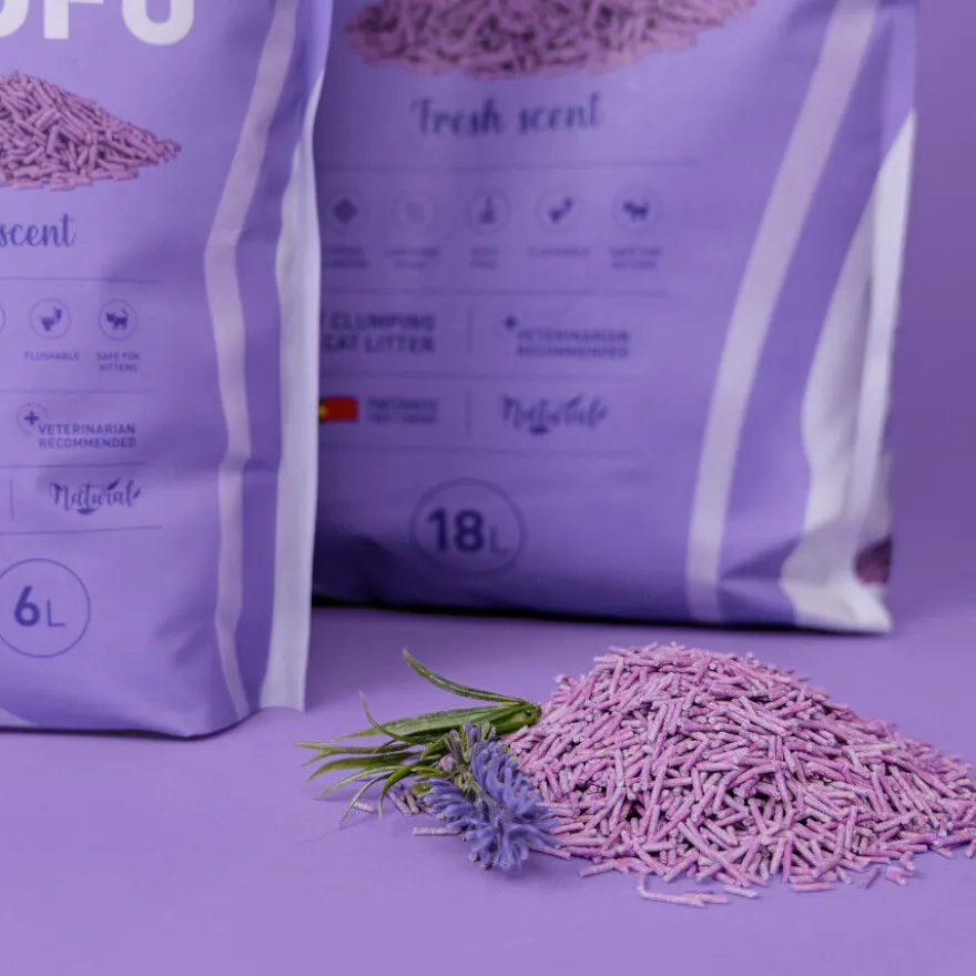 Weego Lavender Tofu Areia aglomerante para gatos