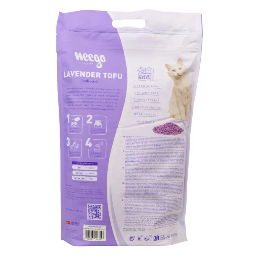 Weego Lavender Tofu Areia aglomerante para gatos