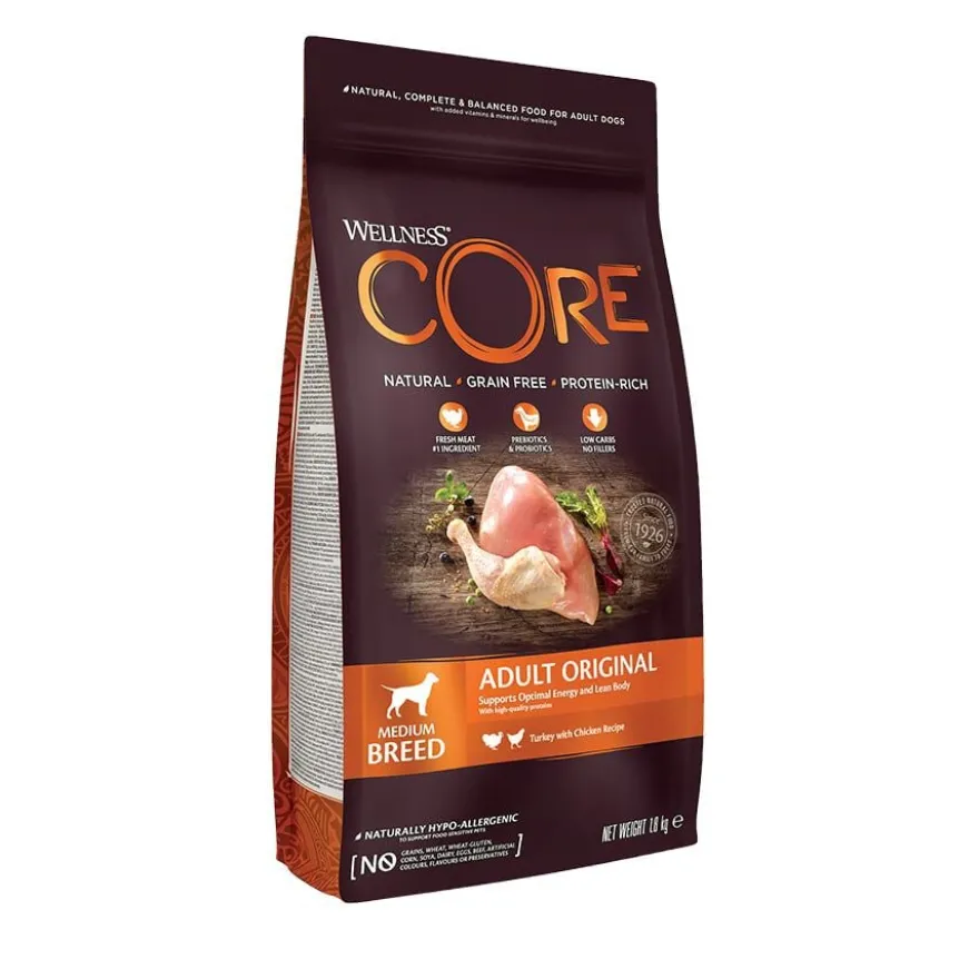 Wellness Core Adult Medium Original Peru e Frango ração para cães