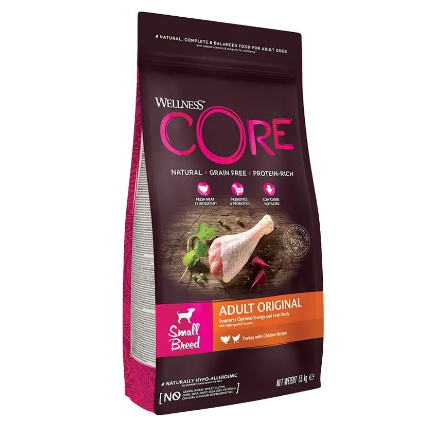 Wellness Core Adult Small Original Peru e Frango ração para cães