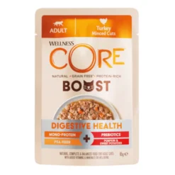 Wellness Core Boost Comida húmida digestiva de peru em saquetas para gatos
