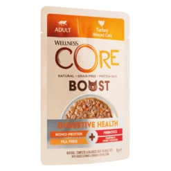 Wellness Core Boost Comida húmida digestiva de peru em saquetas para gatos
