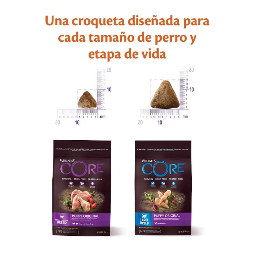Wellness Core Puppy Small/Medium Frango e Peru ração para cães