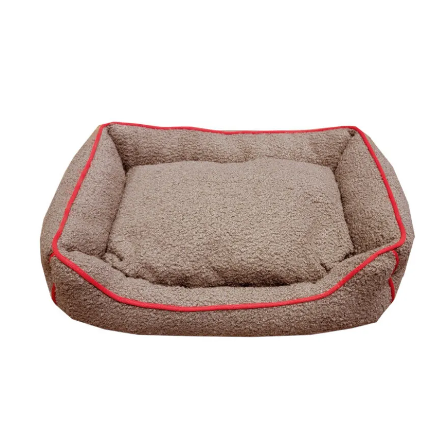 Wonder Christmas Cama Castanha e Vermelha de Natal para Cães